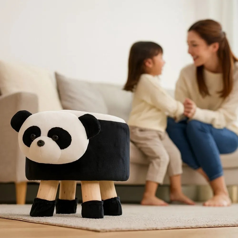 Детска табуретка с мотив на панда