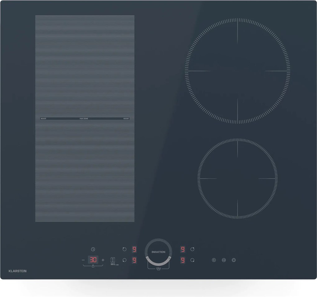 Klarstein Delicatessa 60 Hybrid v индукционен плот за вграждане, 7000 W, Flexi зона, Booster, Индукция