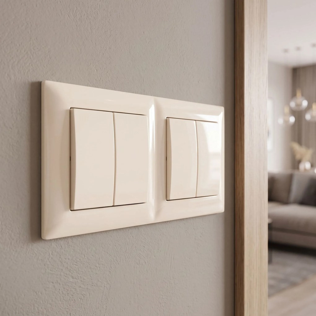 Двойна рамка за контакти OSTE JNH014-2F Beige