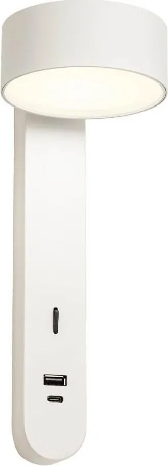 Redo 01-4640 - Стенно LED осветително тяло SADES LED/6W/230V CRI 90 USB бяло