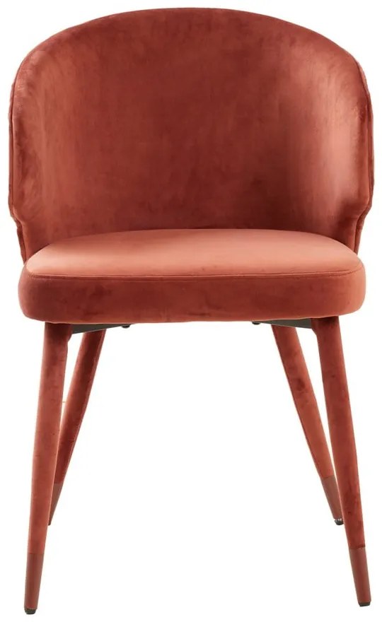 Светлочервени тапицирани трапезни столове в комплект 2 бр. Kosaka – Light & Living