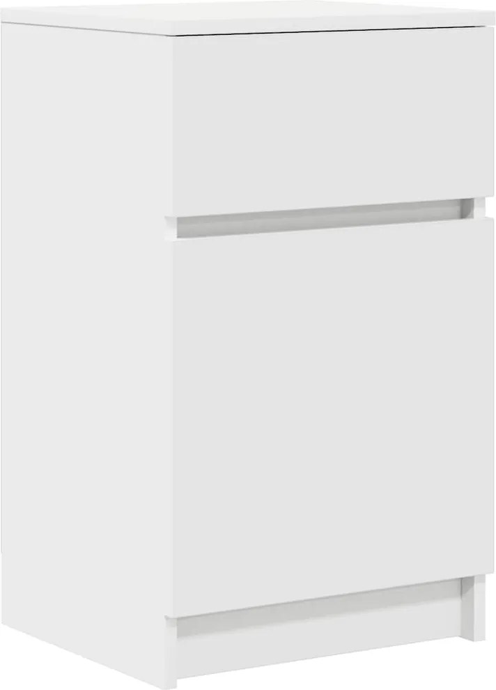 861319 vidaXL Нощно шкафче, Бяло, 39x35x65 см, инженерно дърво