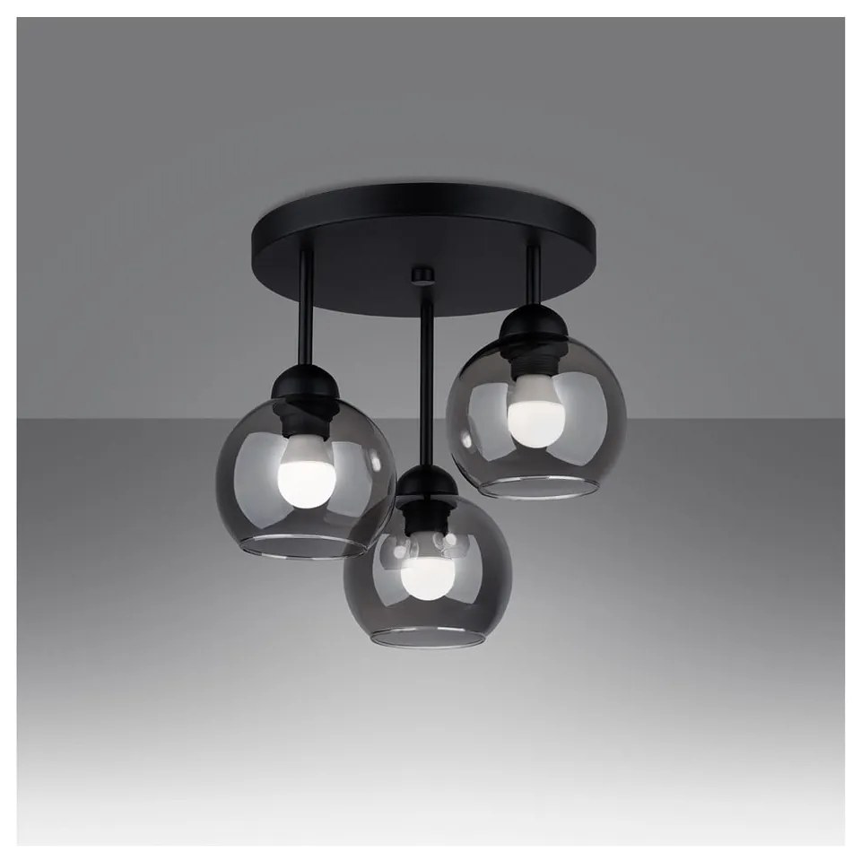 Черна лампа за таван ø 15 cm Grande - Sollux