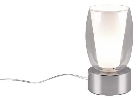 Настолна лампа със стъклен абажур в сребристо (височина 24 cm) Barret - Trio Select