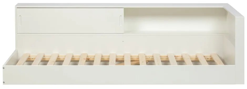 Бяло единично легло от борова дървесина, 90 x 200 cm Connect - WOOOD