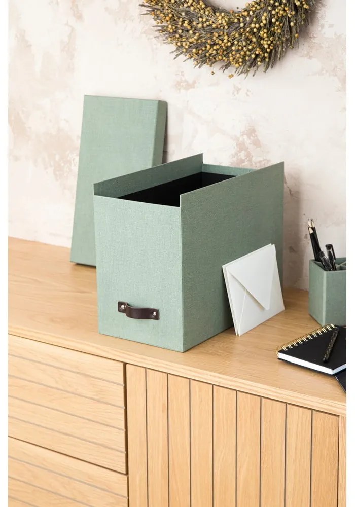 Зелен картонен органайзер за докумнети Johan Canvas Paper Laminate – Bigso