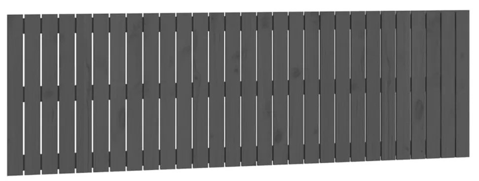 824865 vidaXL Стенна табла за спалня, сива, 185x3x60 см, борово дърво масив