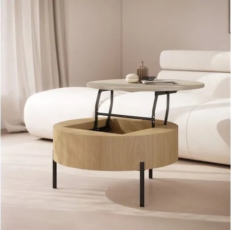 ФРИДА Бежово [Шампанско] / Оазис Дъб – МОДЕРНА ХОЛНА МАСА С ПОВДИГАЩ ПЛОТ И СКРИТО ПРОСТРАНСТВО ЗА СЪХРАНЕНИЕ