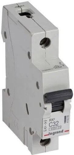 Legrand Автоматичен прекъсвач RX3 1P 32A крива С 6kA  - 419205