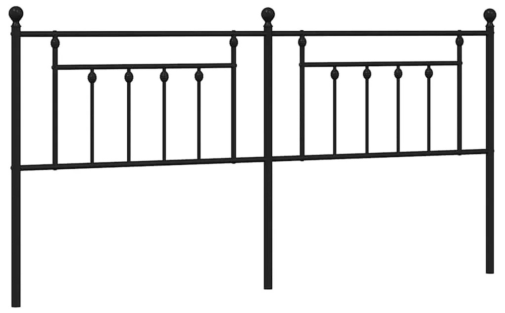353574 vidaXL Метална резервна табла за легло, черна, 193 см