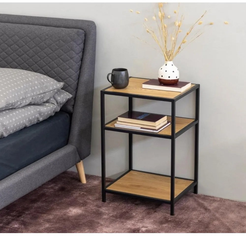 Черно нощно шкафче Seaford - Actona