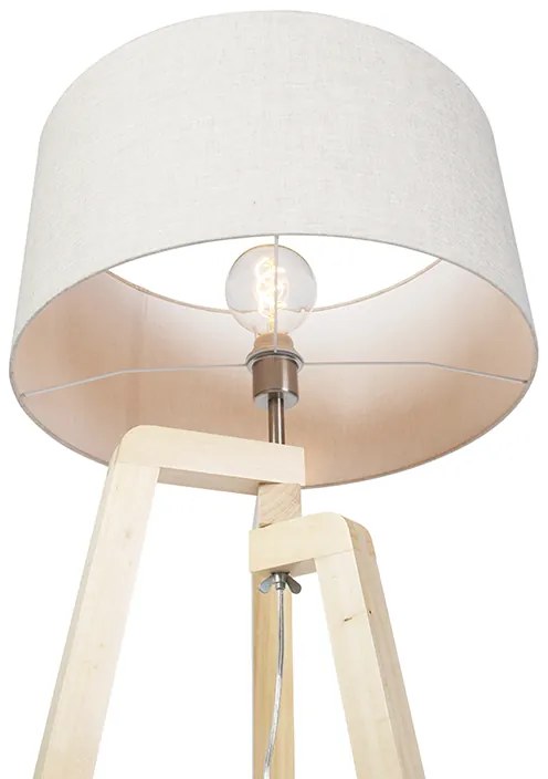 Подова лампа триножник дърво с абажур пипер 50 см - Puros