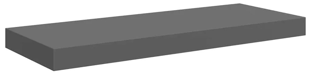 323790 vidaXL Окачен стенен рафт, сив гланц, 60x23,5x3,8 см, МДФ