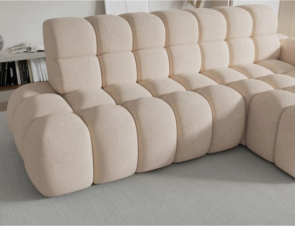 Бежов разтегателен ъглов диван (десен ъгъл) Ceedro – ELTAP