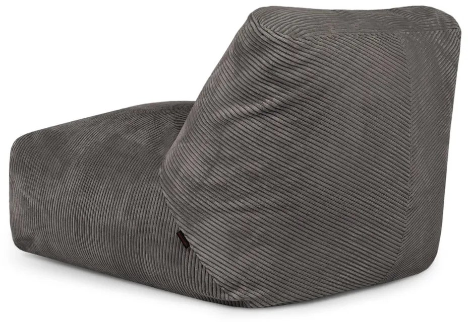 Черен пуф от рипсено кадифе Tube 100 – SLOWDOWN