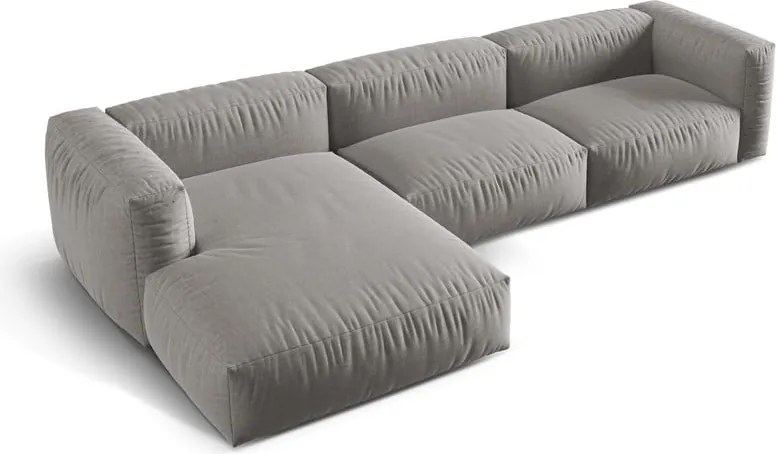 Светлосив модулен ъглов диван (ляв ъгъл) Martina – Micadoni Home