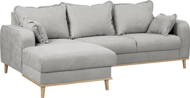 Светлосив ъглов диван (ляв ъгъл) Beata - Ropez