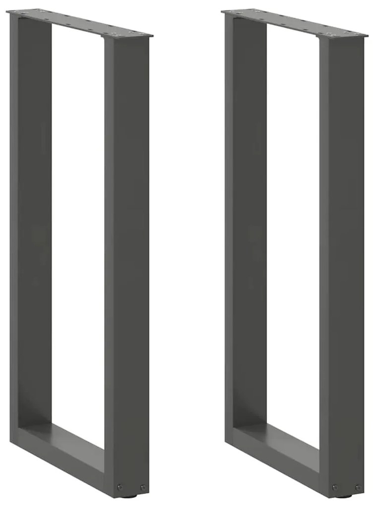 4013222 vidaXL Крака за бар маса, U-образни, 2 бр., антрацит, 50x(90-91) см, стомана