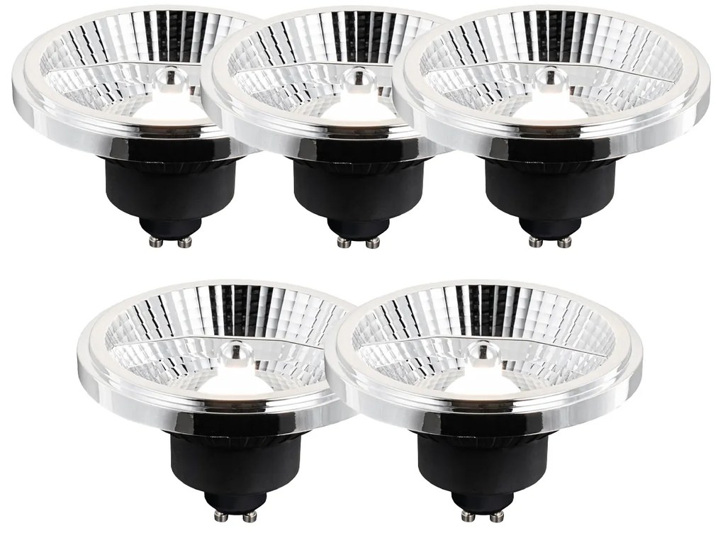 Комплект от 5 GU10 3-степенно димируеми по Келвин LED крушки AR111 10W 800 lm 2700 - 3700K