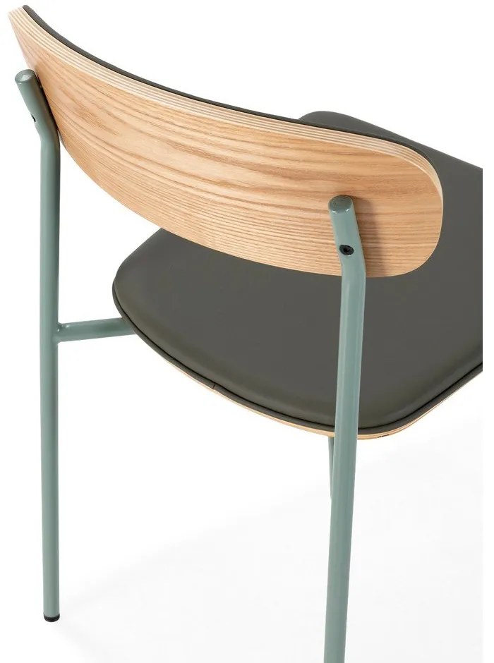 Тъмнозелени тапицирани трапезни столове в комплект за подреждане 2 бр. Saula – Marckeric