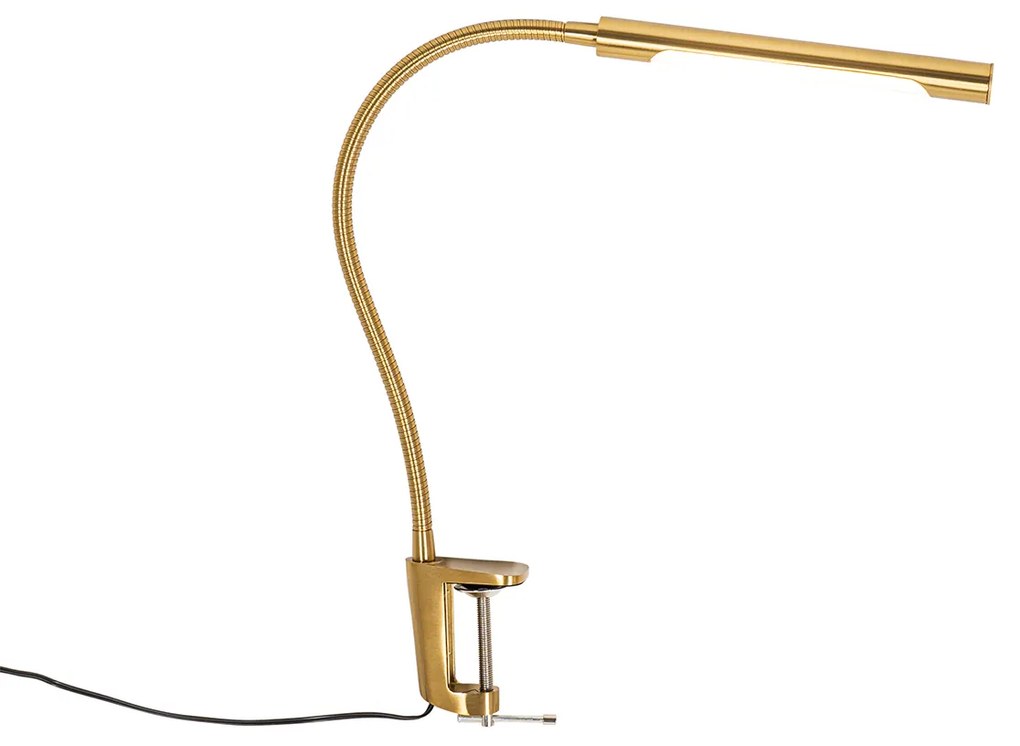 Скръцваща настолна лампа месинг с LED с сензорен димер - Lionard