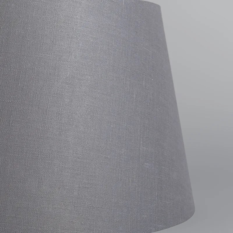 Ленен абажур сив кръгъл конусовиден 35/30/18