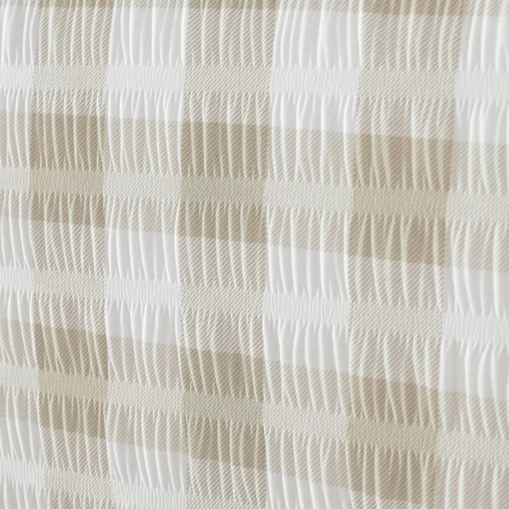 Бяло-бежово двойно крепирано спално бельо 200x200 cm Gingham Check – Catherine Lansfield
