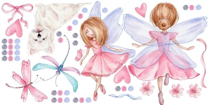 Стикер за стена за момичета феи феи 100 x 200 cm