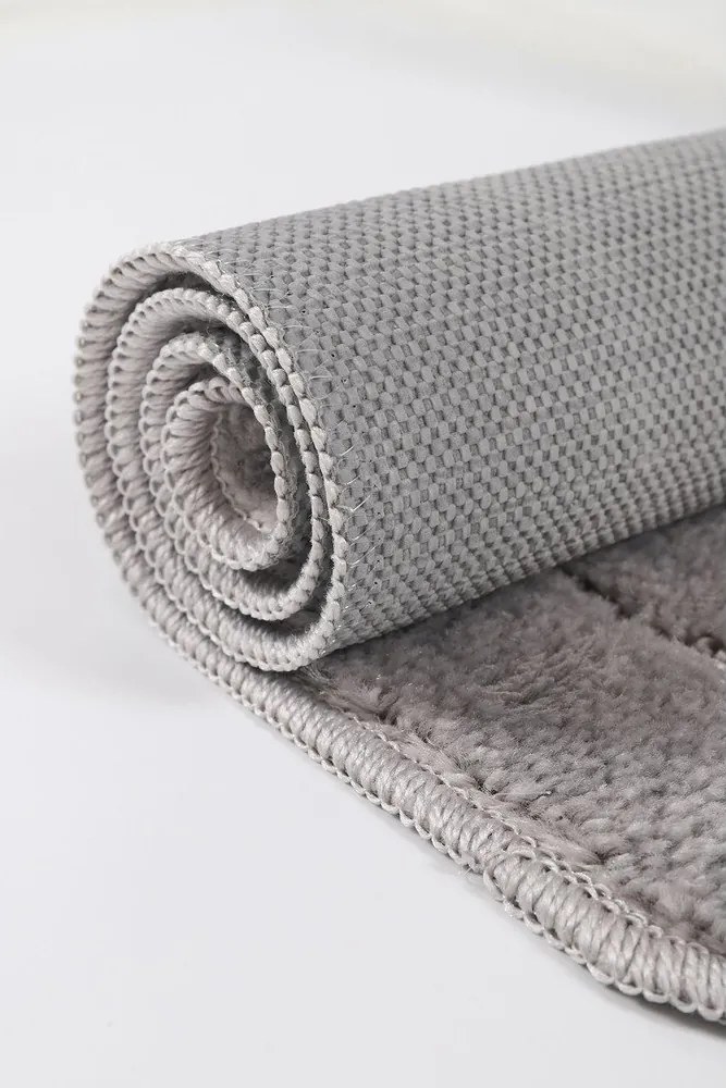 Сиви килими за баня в комплект 2 бр. 50x80 cm Kareli – Foutastic