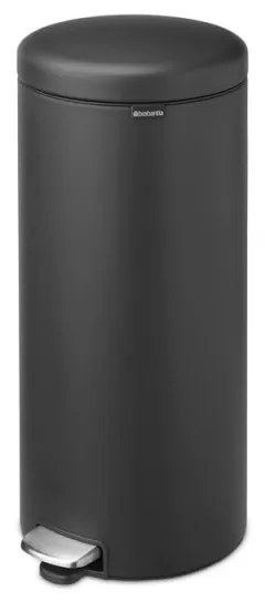 Кош за боклук с педал Brabantia NewIcon 649753, 30 л, Плавно затваряне, Противоплъзгаща основа, Сатенено покритие, Тъмносив