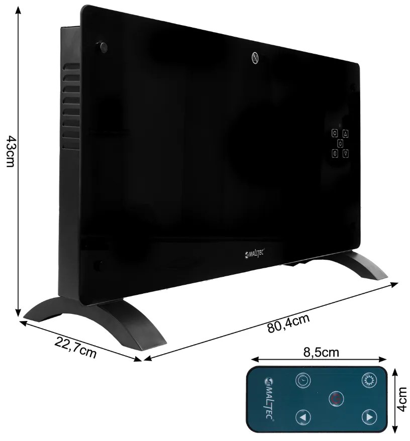 Електрически стъклен конвекторен нагревател MALTEC CH7000DWB