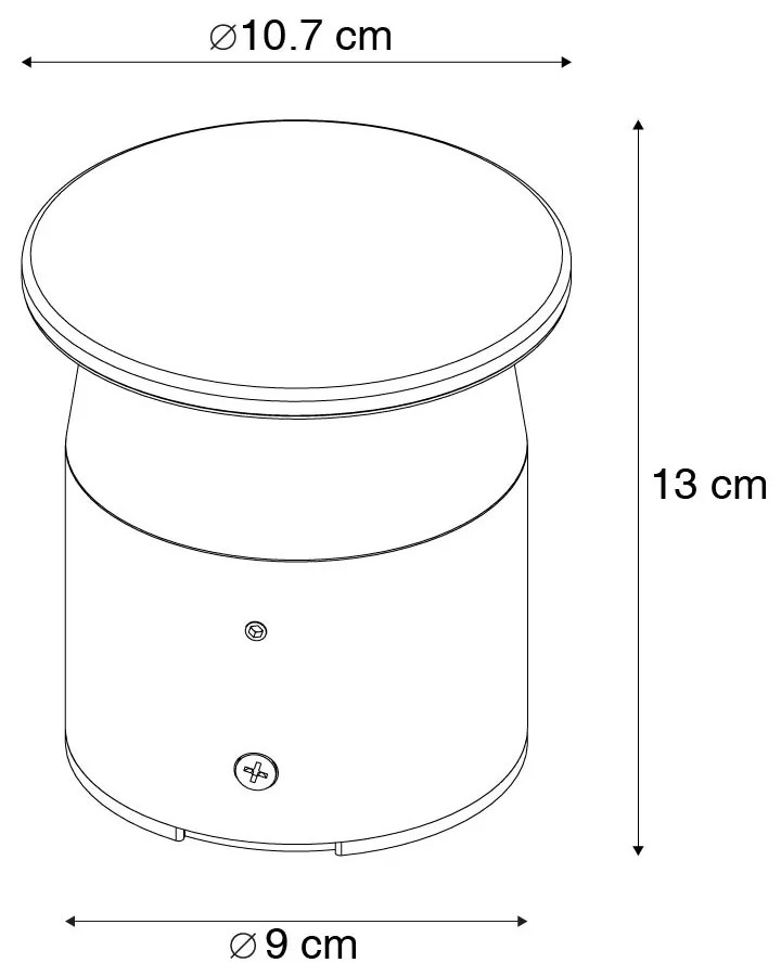 Модерна външна лампа тъмно сива 12 см вкл. LED - Bar