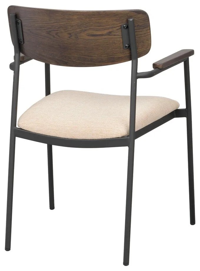 Трапезни столове в кремаво и тъмнокафяво в комплект от 2 бр. Maymont – Rowico