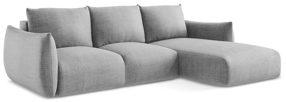 Светлосив сгъваем ъглов диван (десен ъгъл) Leila – Makamii
