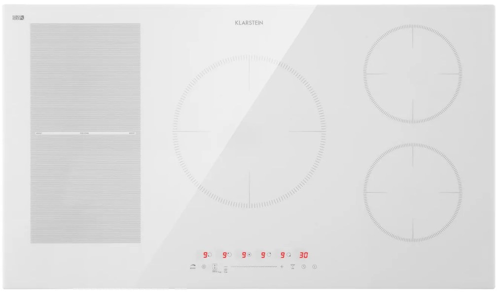 Klarstein Delicatessa 90 Hybrid, вграден кухненски плот, индукционен котлон, 5 зони, 7400 W, черен