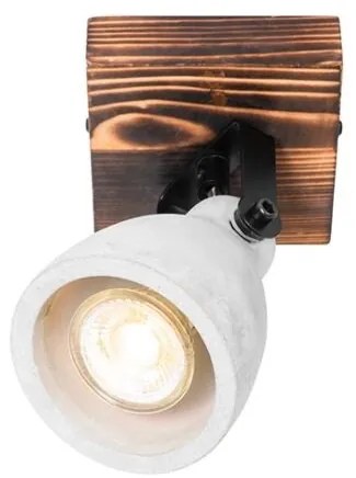 Индустриален таванен прожектор дърво с бетон - Creto