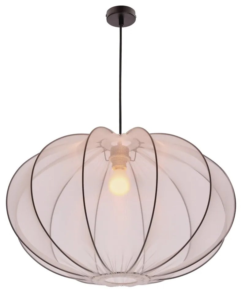 Бяло висящо осветително тяло с текстилен абажур ø 60 cm Mellow – Candellux Lighting