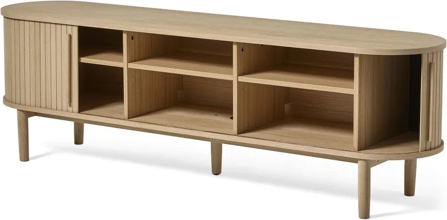 Маса за телевизор от декор от дъб в естествен цвят 180x56x40 cm Meta – Unique Furniture