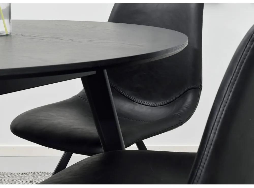 Черен трапезен стол с черни крака Alpha - Rowico