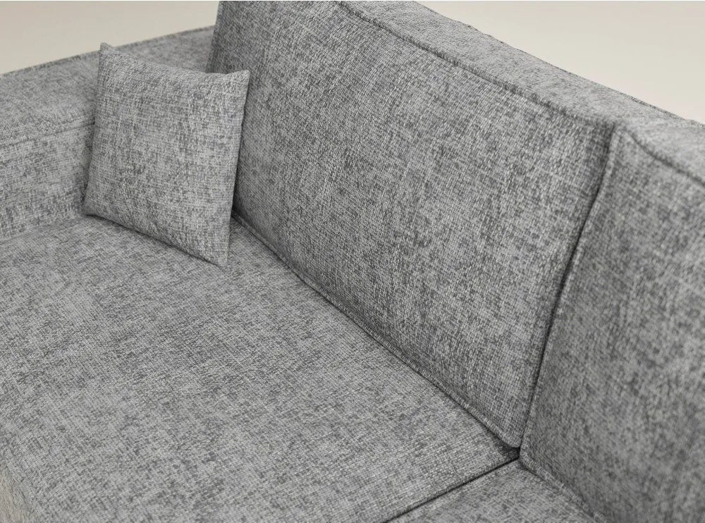 Сив шенилов сгъваем/с място за съхранение ъглов диван (десен ъгъл/L форма) Tonga – Maison de Rêve