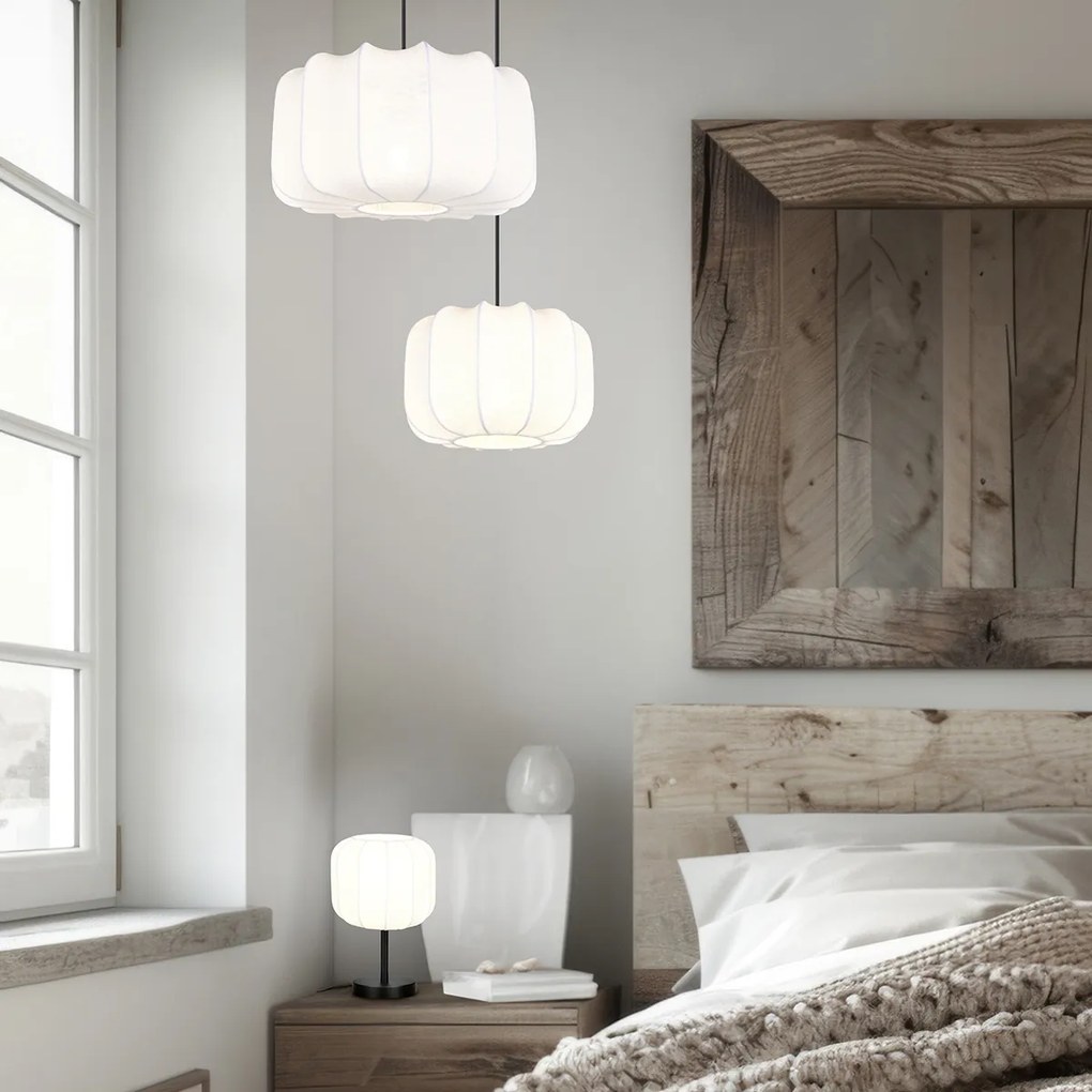 Japandi висяща лампа черна с бяла 40 см - Madleine