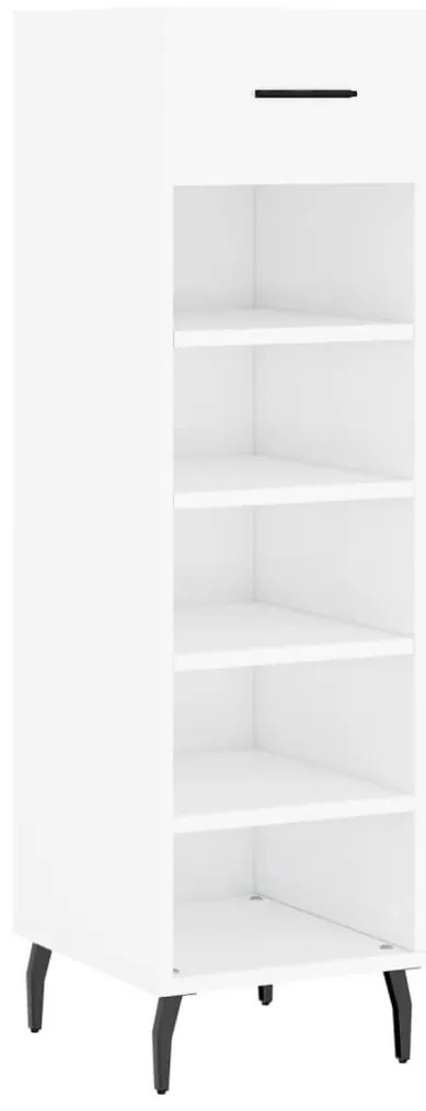 829694 vidaXL Шкаф за обувки, бял гланц, 30x35x105 см, инженерно дърво
