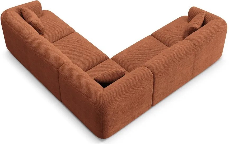 Теракотен ъглов диван от рипсено кадифе Campi – Cosmopolitan Design