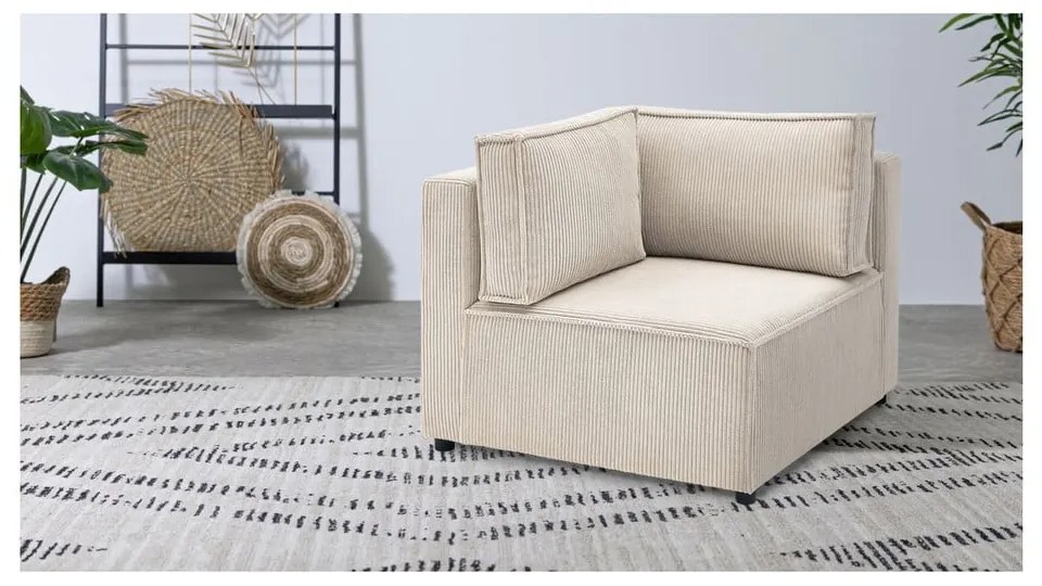 Кремав променлив модулен диван от велур Nihad modular - Bobochic Paris