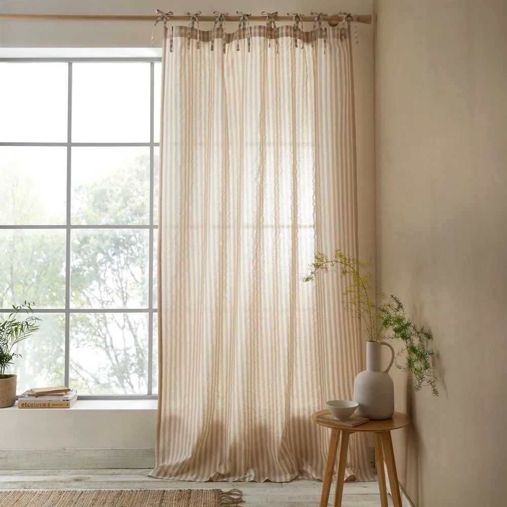 Бежово перде 140x183 cm Zanzibar Woven Stripe – Pineapple Elephant