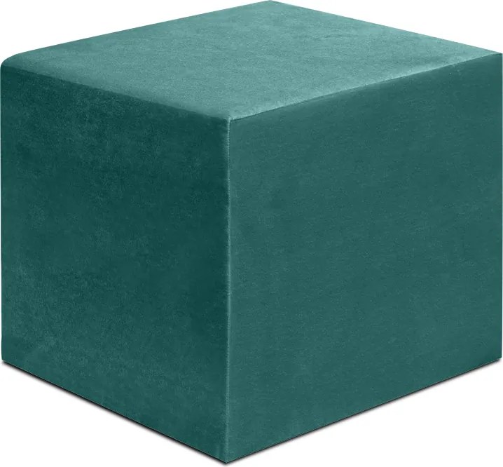 Табуретка от кадифе Април в тъмен зелен цвят 40x40x40см.