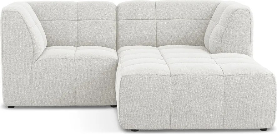 Бял ъглов диван от прежда с примки от букле (десен ъгъл) Aloha – Makamii