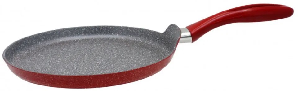 Тиган за палачинки ZEPHYR Red Passion ZP 4422 E26, 26х2.4 см, Мраморно покритие, Индукция, Червен