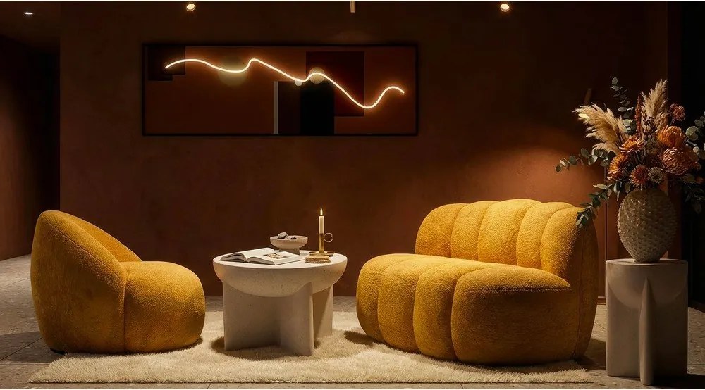 Кресло от букле в цвят горчица Ginerva – Mauro Ferretti