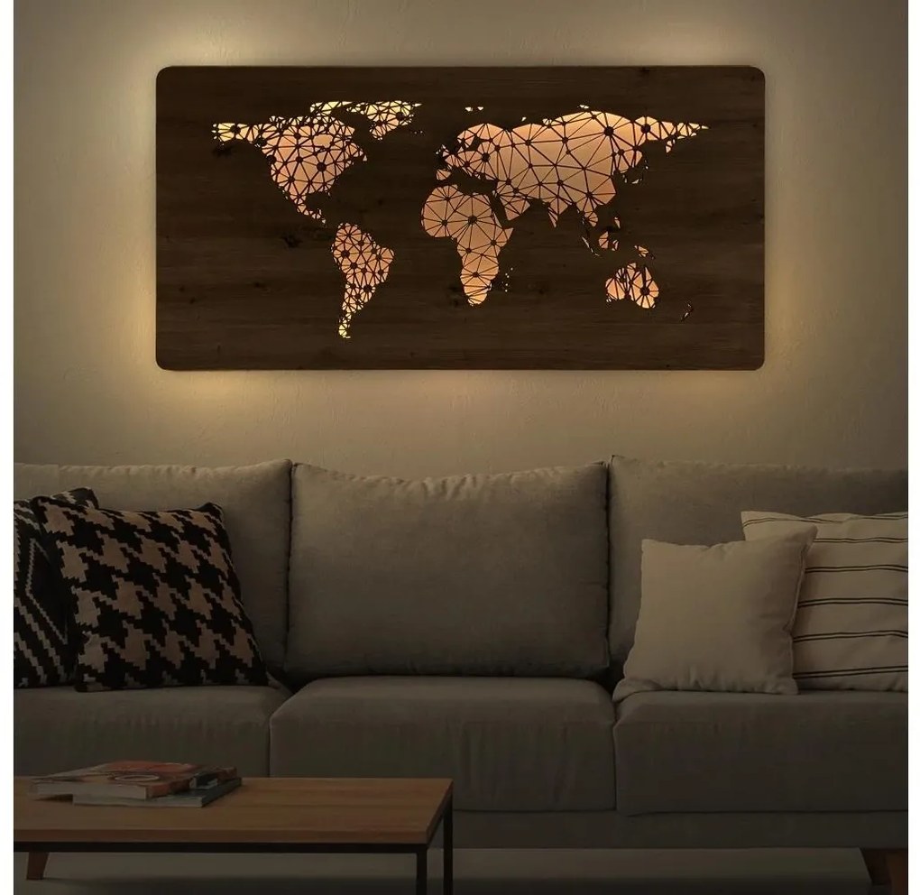 Li-Go 4457/A/4 - LED стенна декорация LED/10W/5V 30000 mAh 120x60 cm дъб